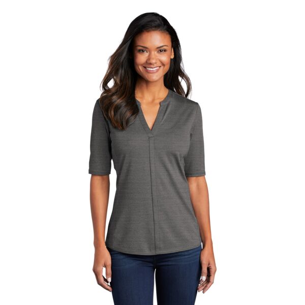 Women's Stretch Heather Open Neck Top Thumbnail